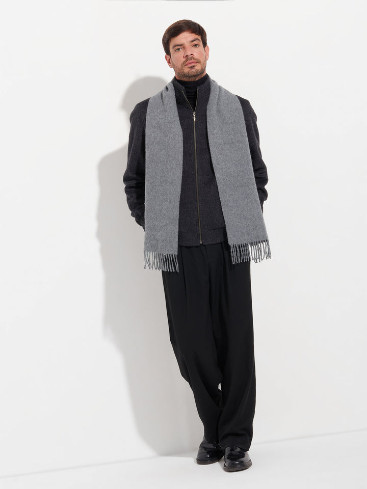 Adrian Baby Alpaca Scarf in Grey