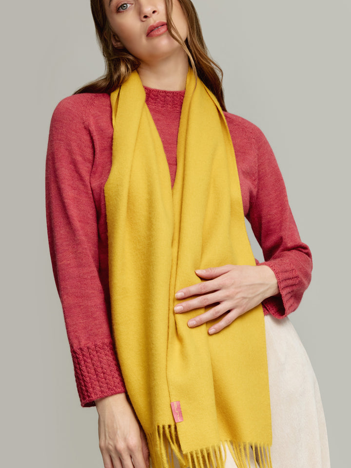 Adrian De Baby Alpaca Yellow Scarf