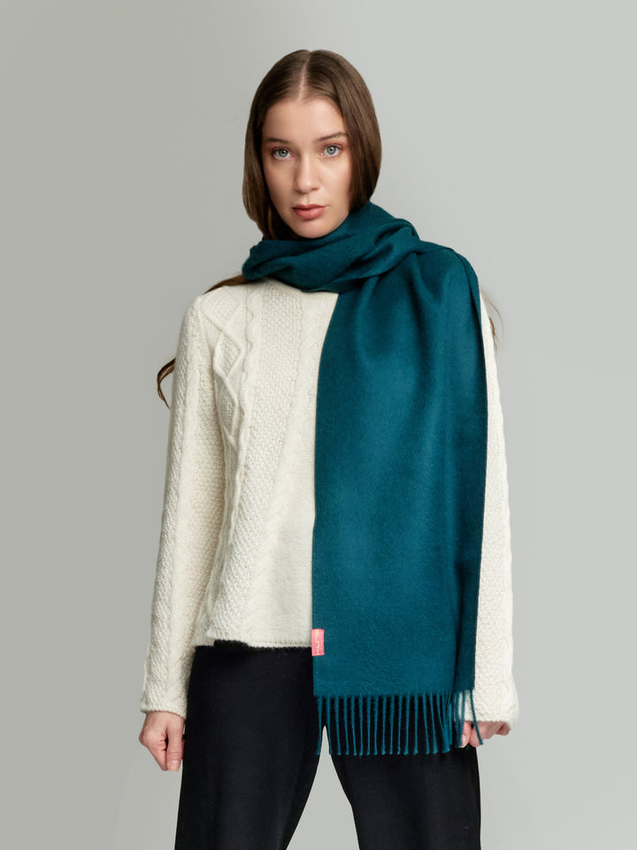 Adrian Dark Emerald Baby Alpaca Scarf