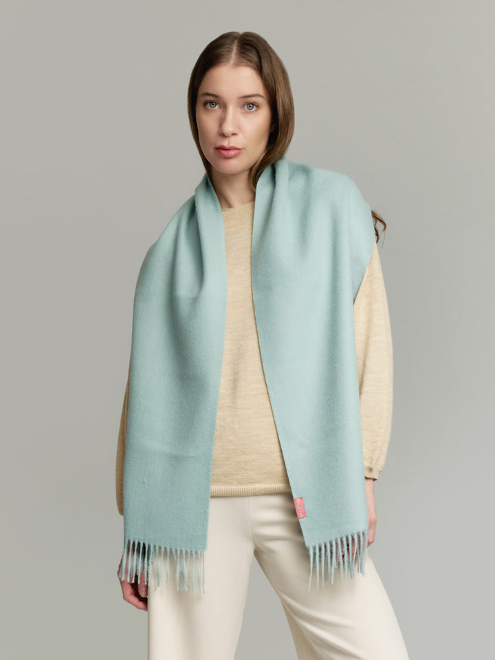 Adrian De Baby Alpaca Scarf Aqua Green Color