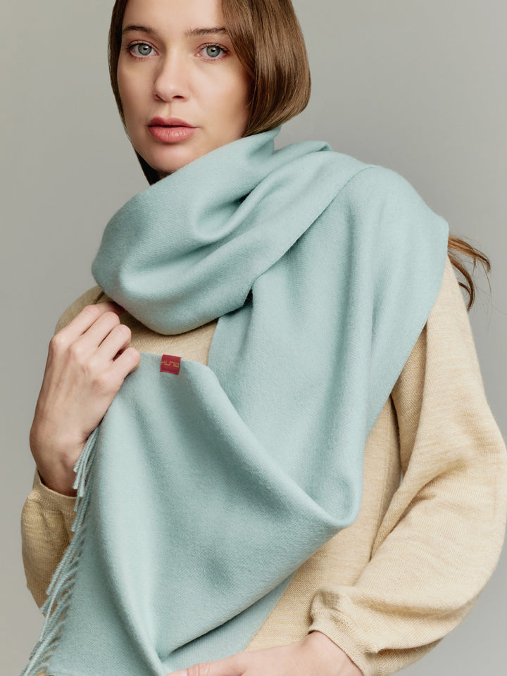 Adrian De Baby Alpaca Scarf Aqua Green Color
