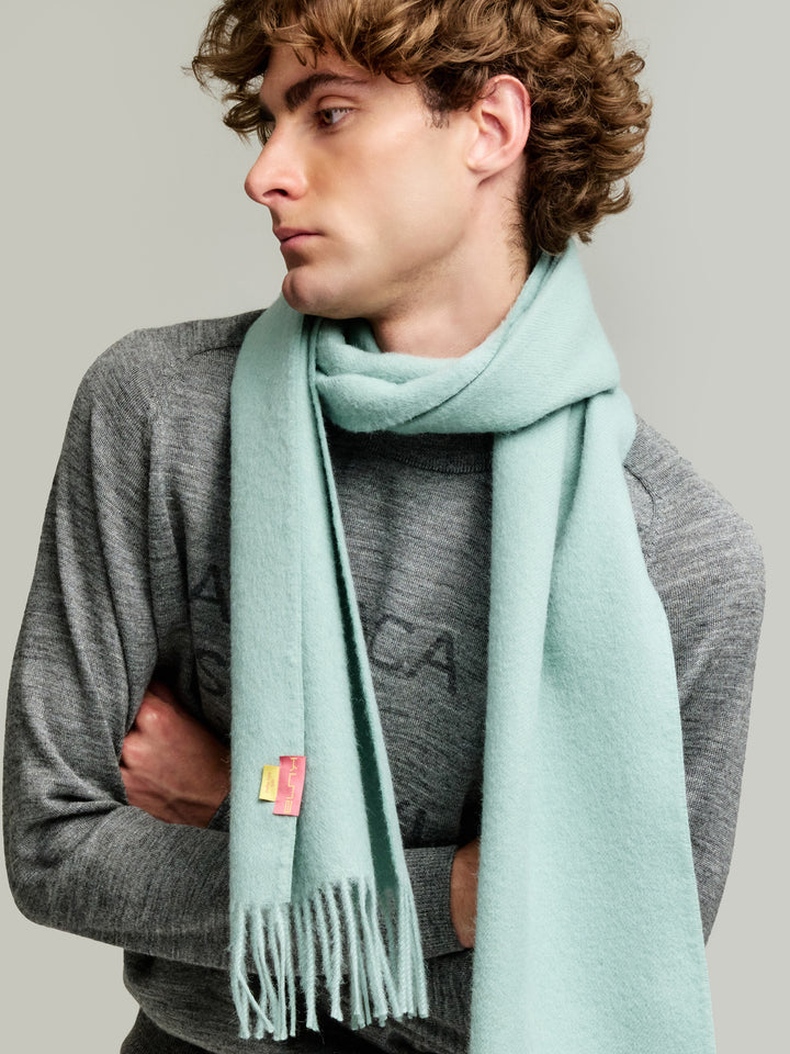 Adrian De Baby Alpaca Scarf Aqua Green Color