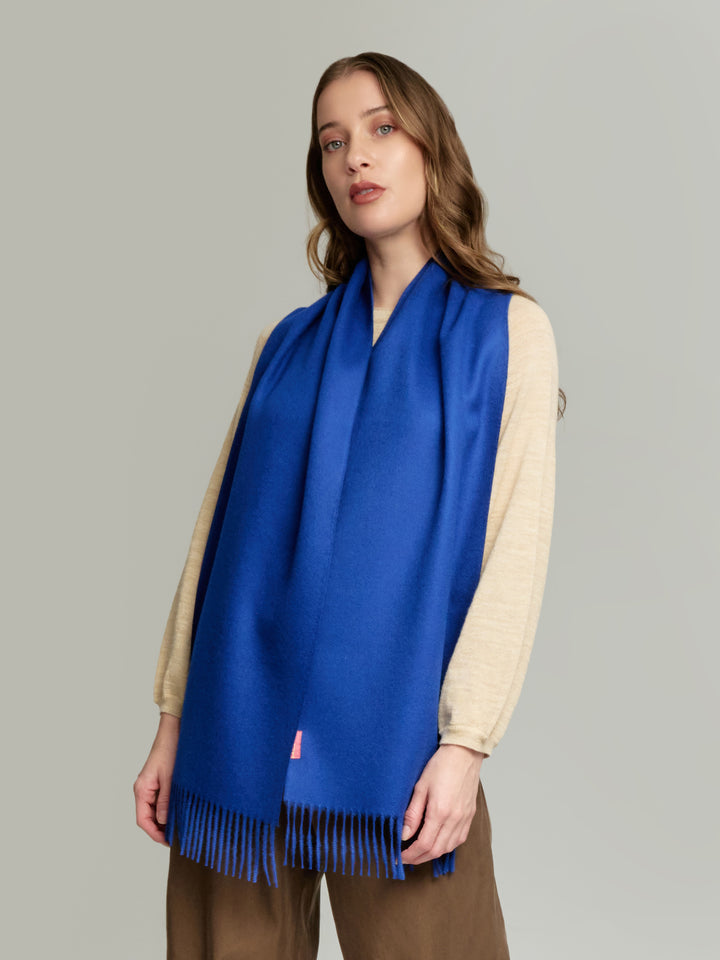 Adrian Baby Alpaca Scarf in Blue