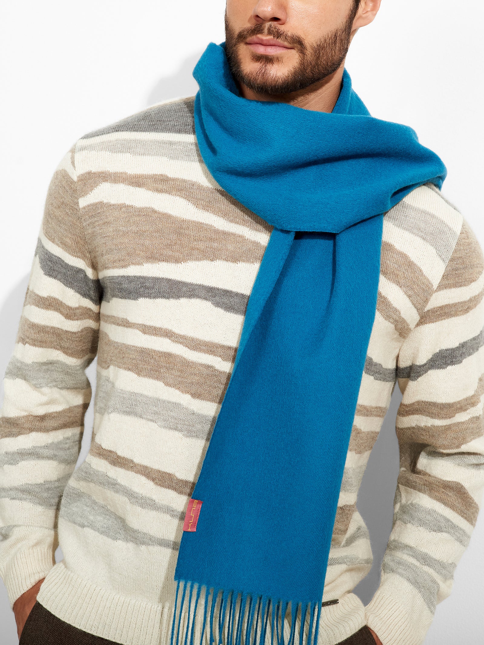 Chalina Adrian De Baby Alpaca Color Turquesa