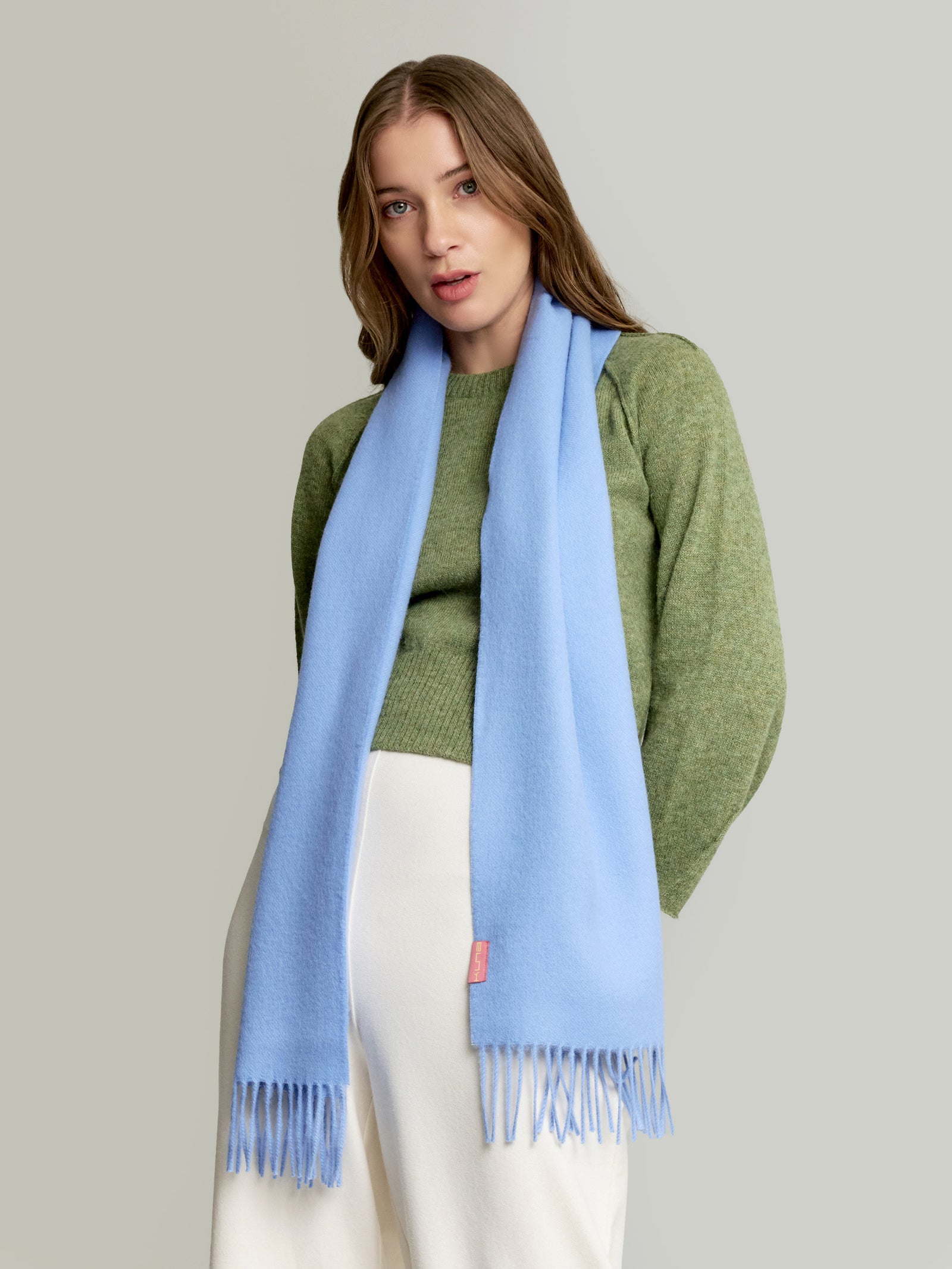 Adrian De Baby Alpaca Light Blue Scarf