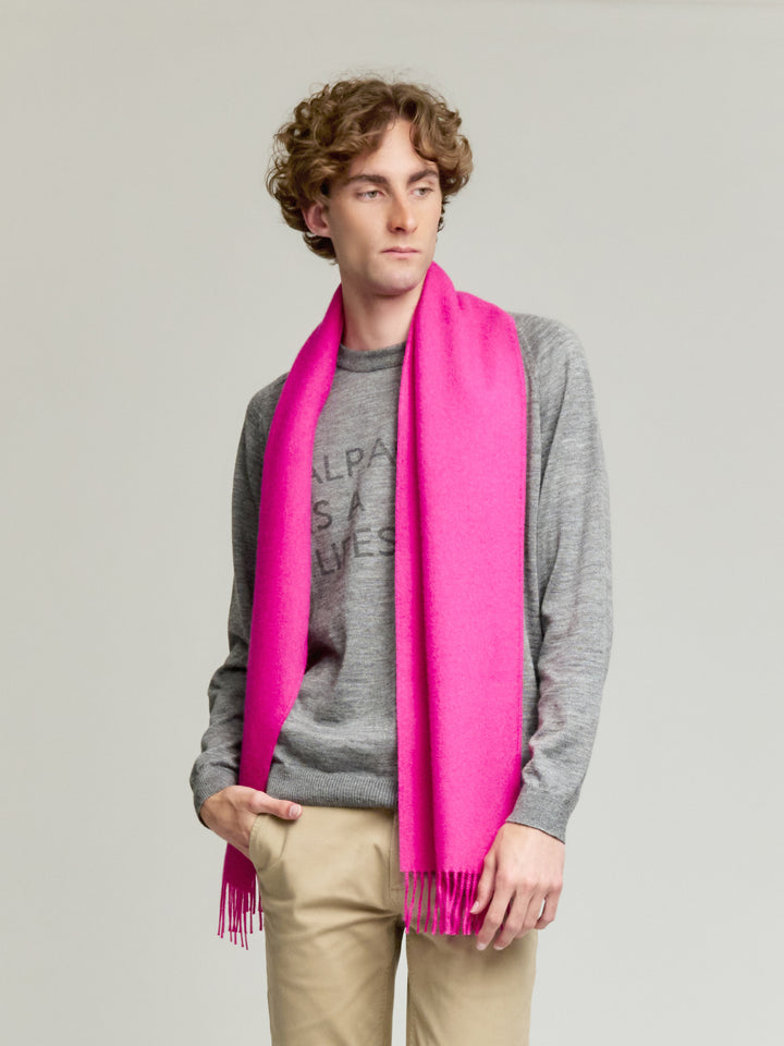 Adrian De Baby Alpaca Fuchsia Scarf