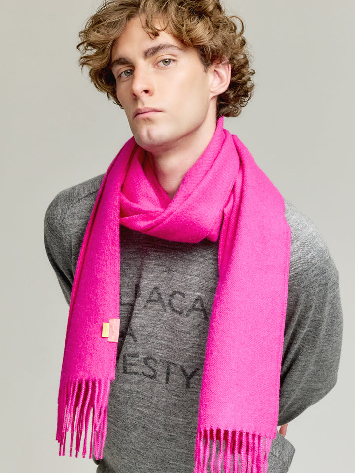 Adrian De Baby Alpaca Fuchsia Scarf