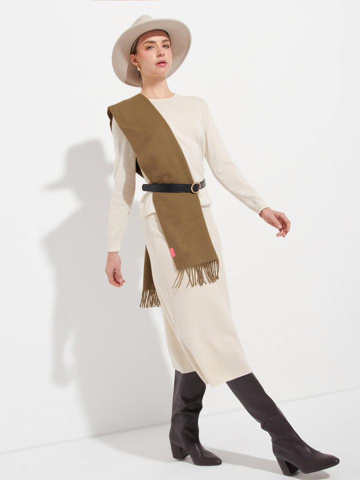 Adrian Baby Alpaca Scarf in Beige