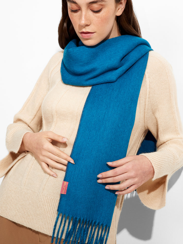 Tundra Baby Alpaca Blue Scarf