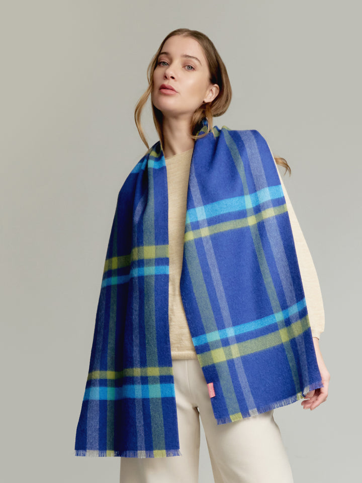 Vallejos Baby Alpaca Scarf in Blue