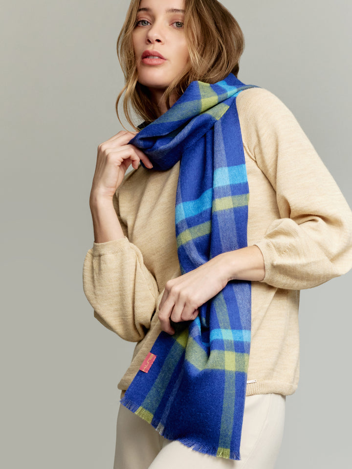 Vallejos Baby Alpaca Scarf in Blue