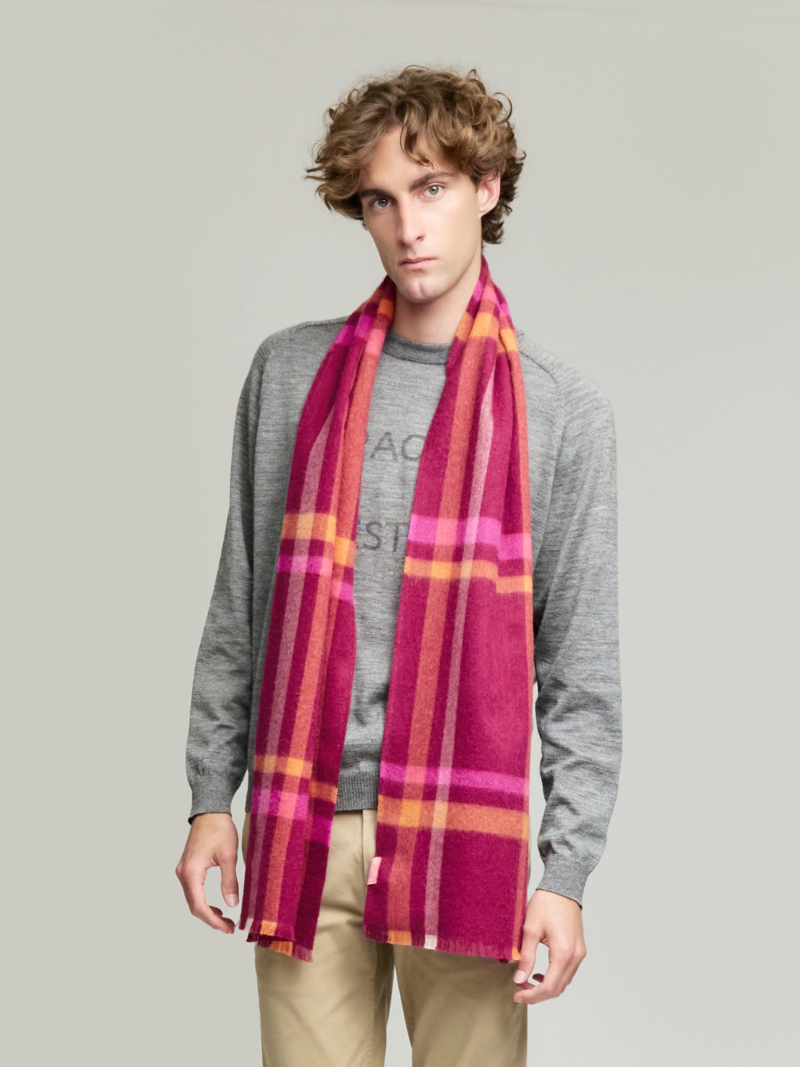 Vallejos Baby Alpaca Scarf in Cherry Color