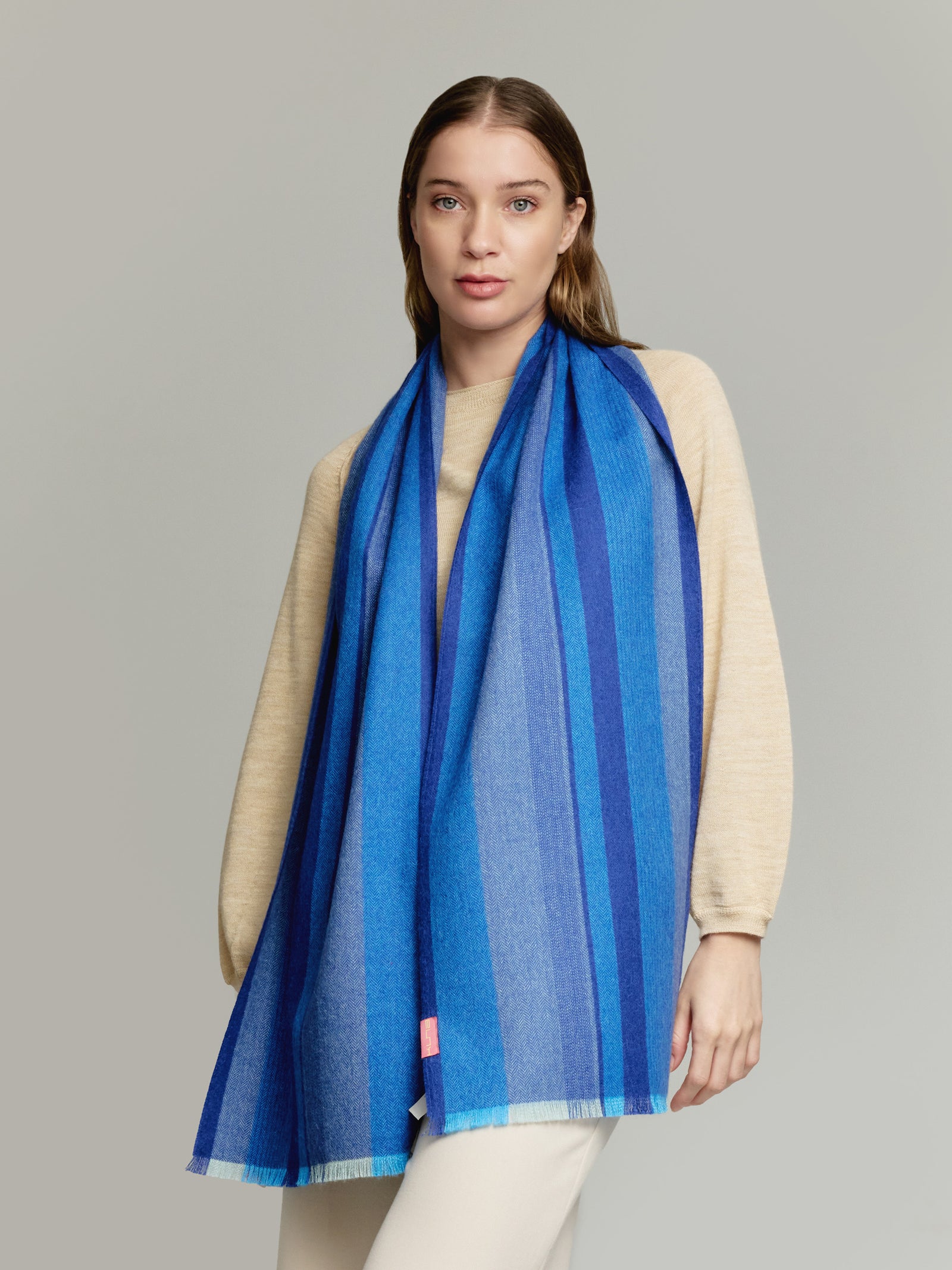 Valter Baby Alpaca Scarf in Blue
