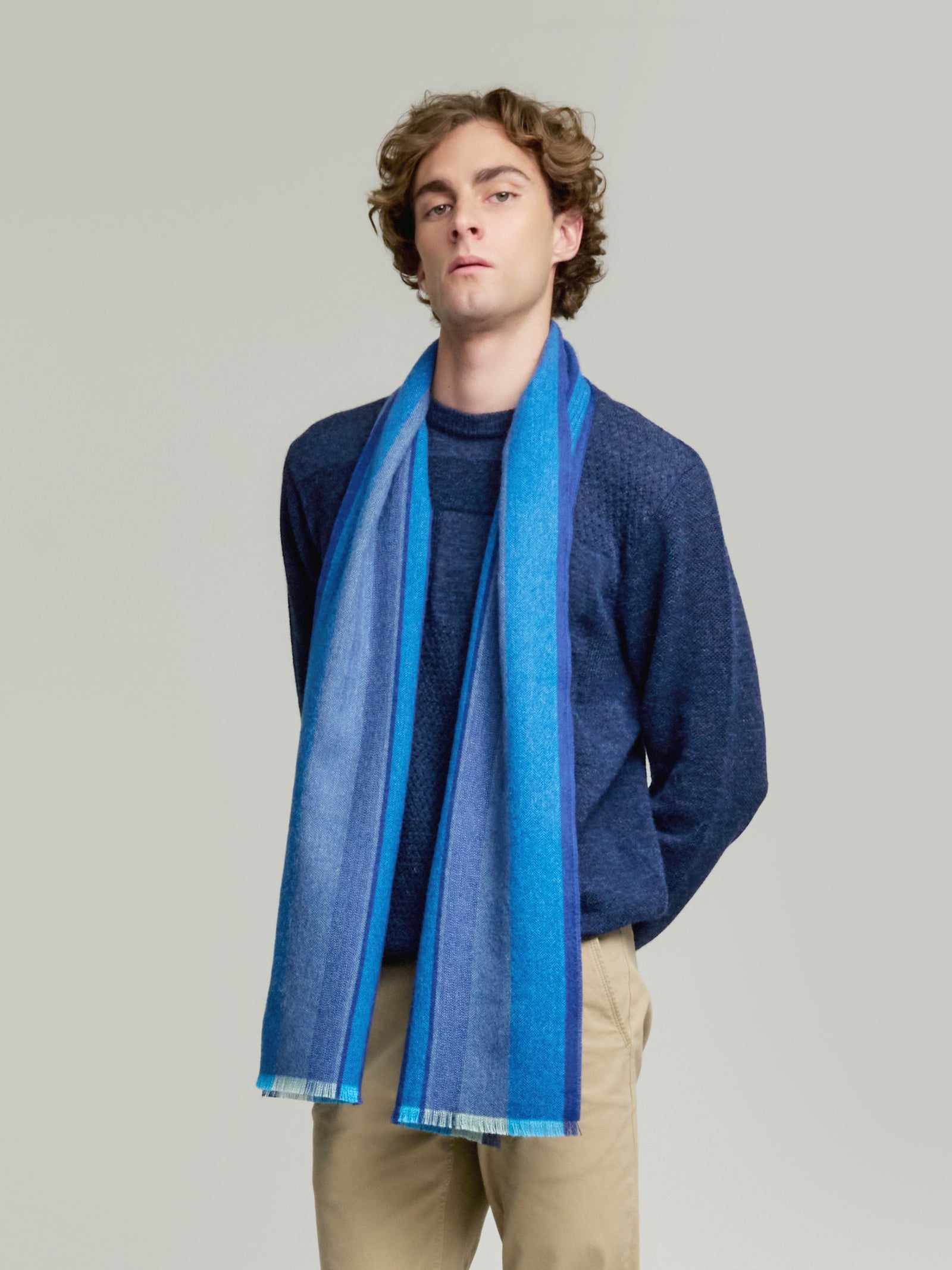 Valter Baby Alpaca Scarf in Blue