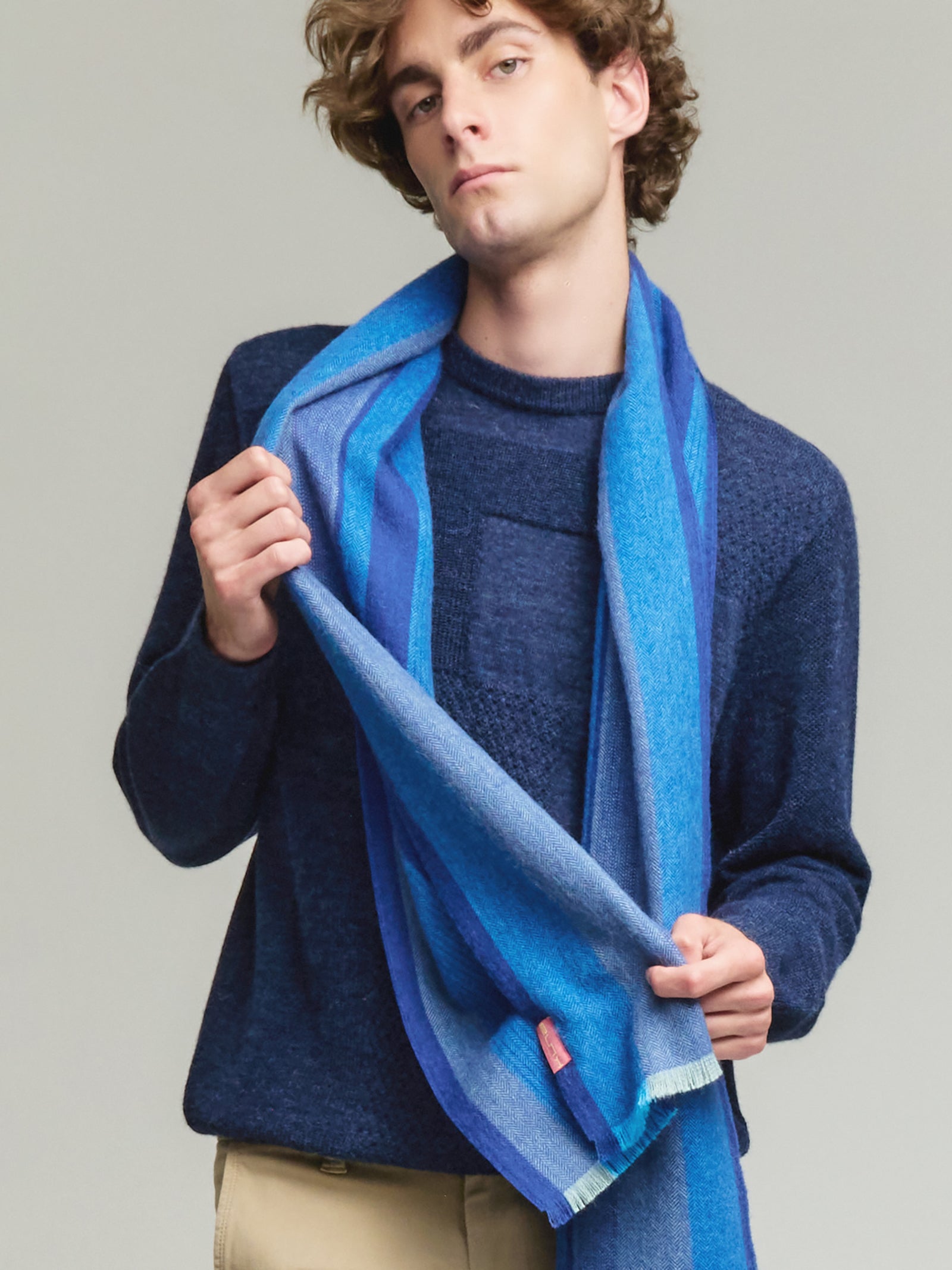 Valter Baby Alpaca Scarf in Blue