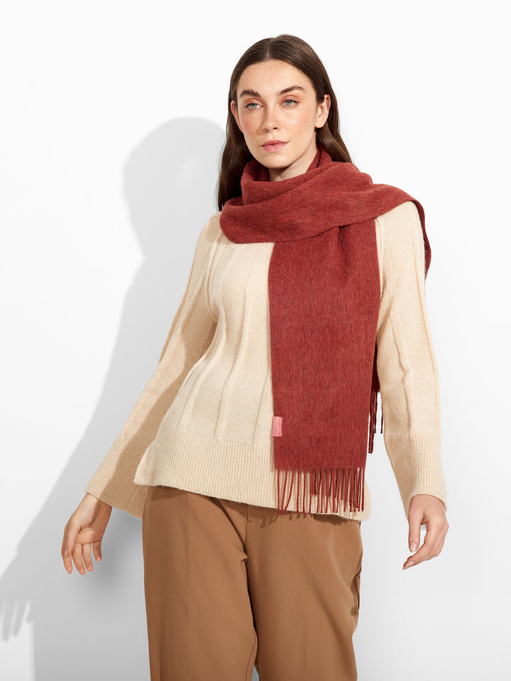 Red Baby Alpaca Zeta Scarf