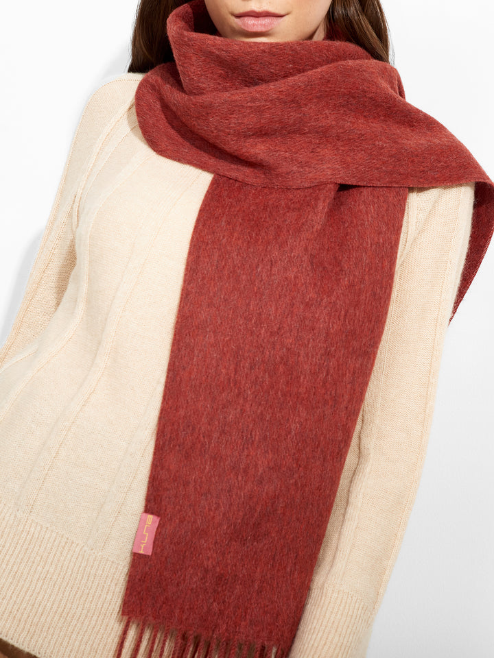 Red Baby Alpaca Zeta Scarf