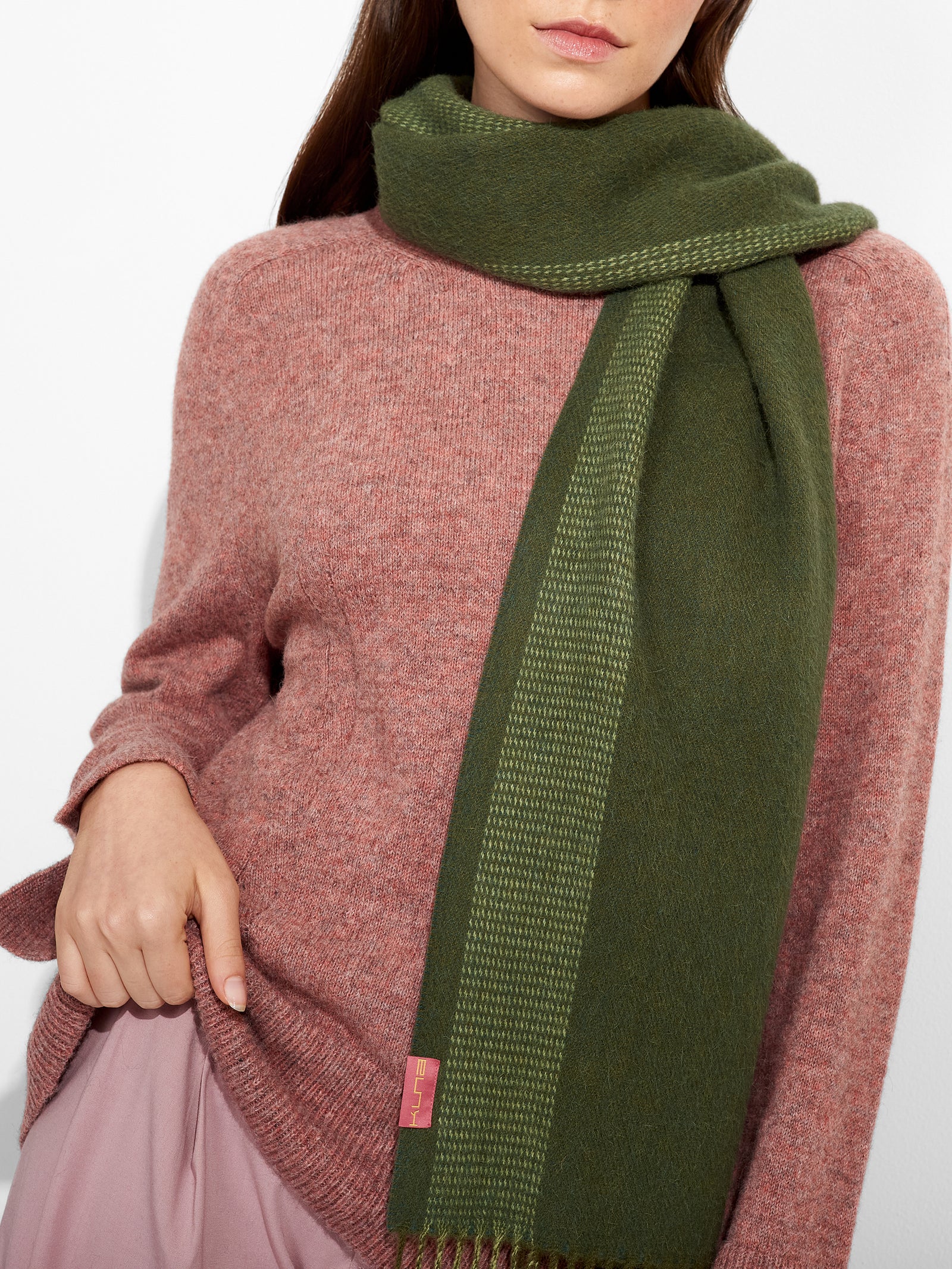 Baby Alpaca Green Scarf