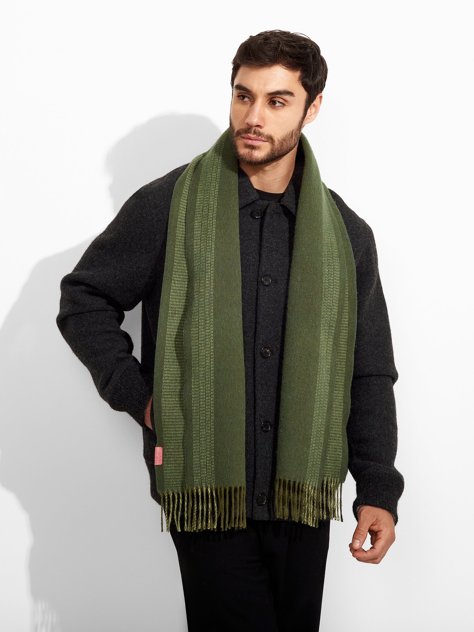 Baby Alpaca Green Scarf