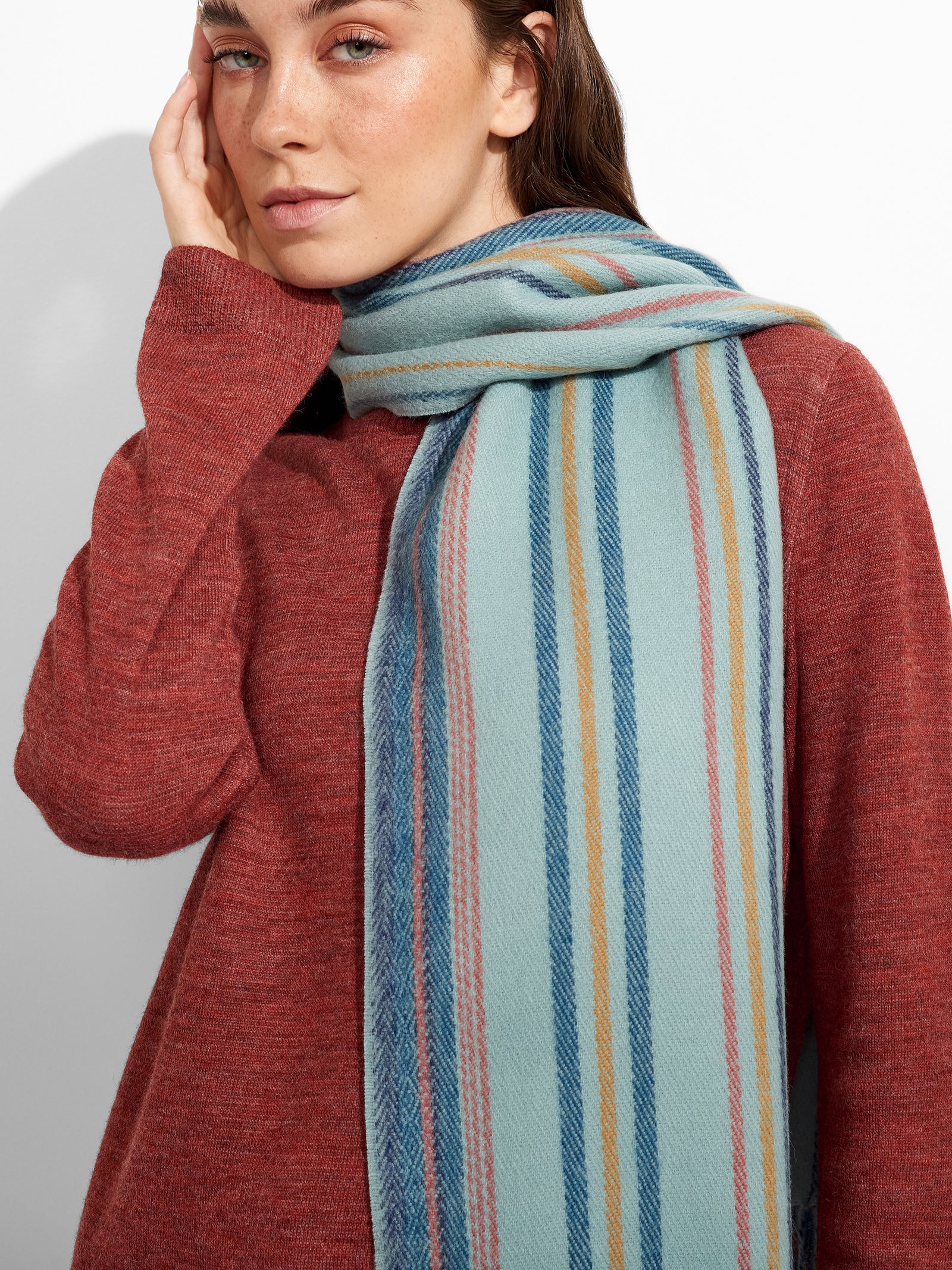 Baby Alpaca Light Blue Shawl