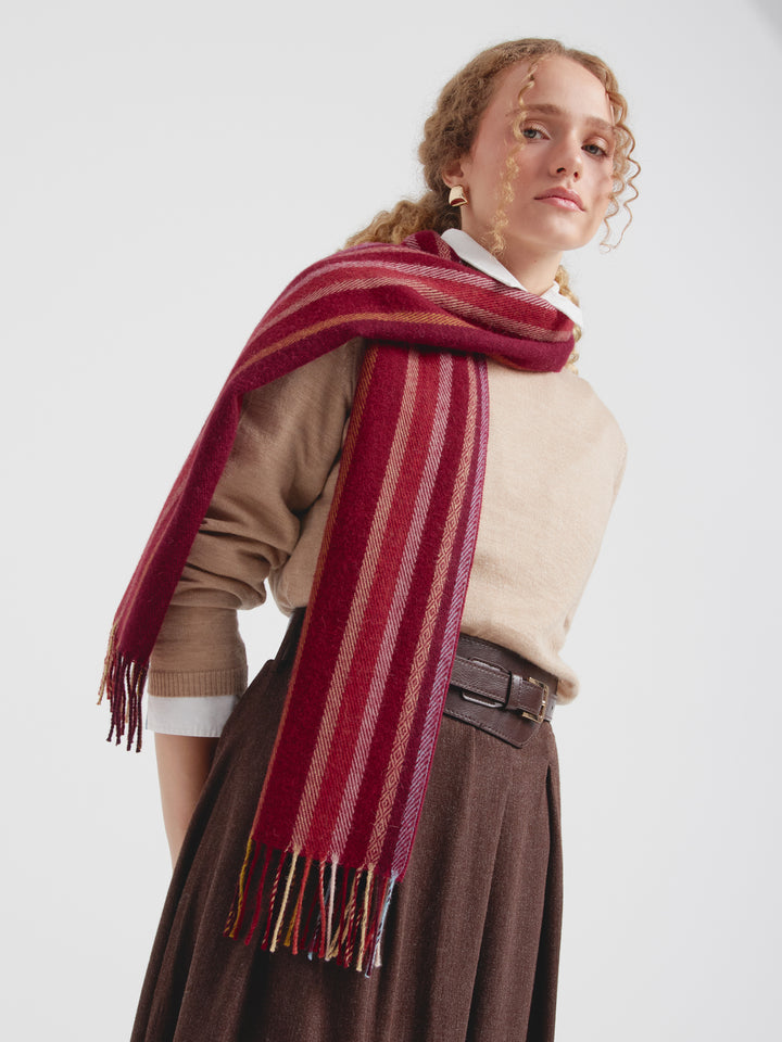 Chalina Catedral De Baby Alpaca Color Rojo