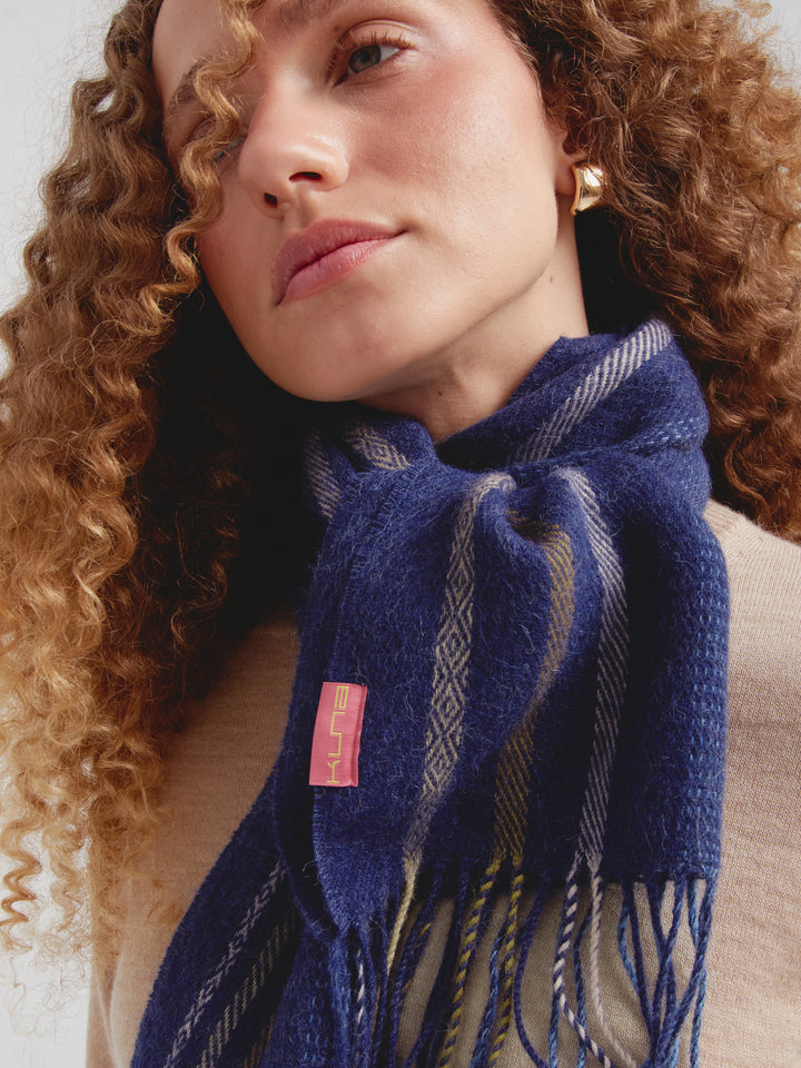 Chalina Cedar De Baby Alpaca Color Azul