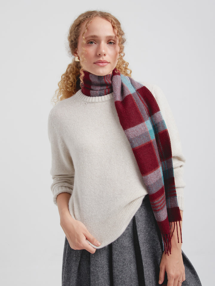 Chalina Check De Baby Alpaca Color Rojo
