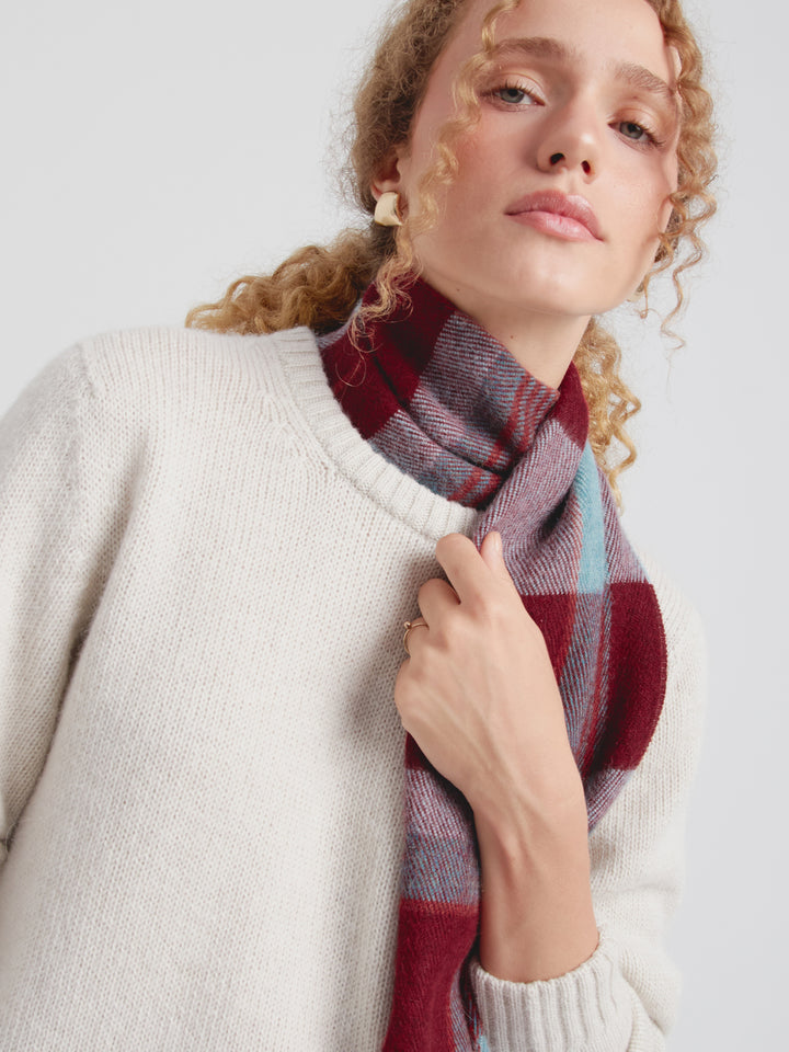 Chalina Check De Baby Alpaca Color Rojo