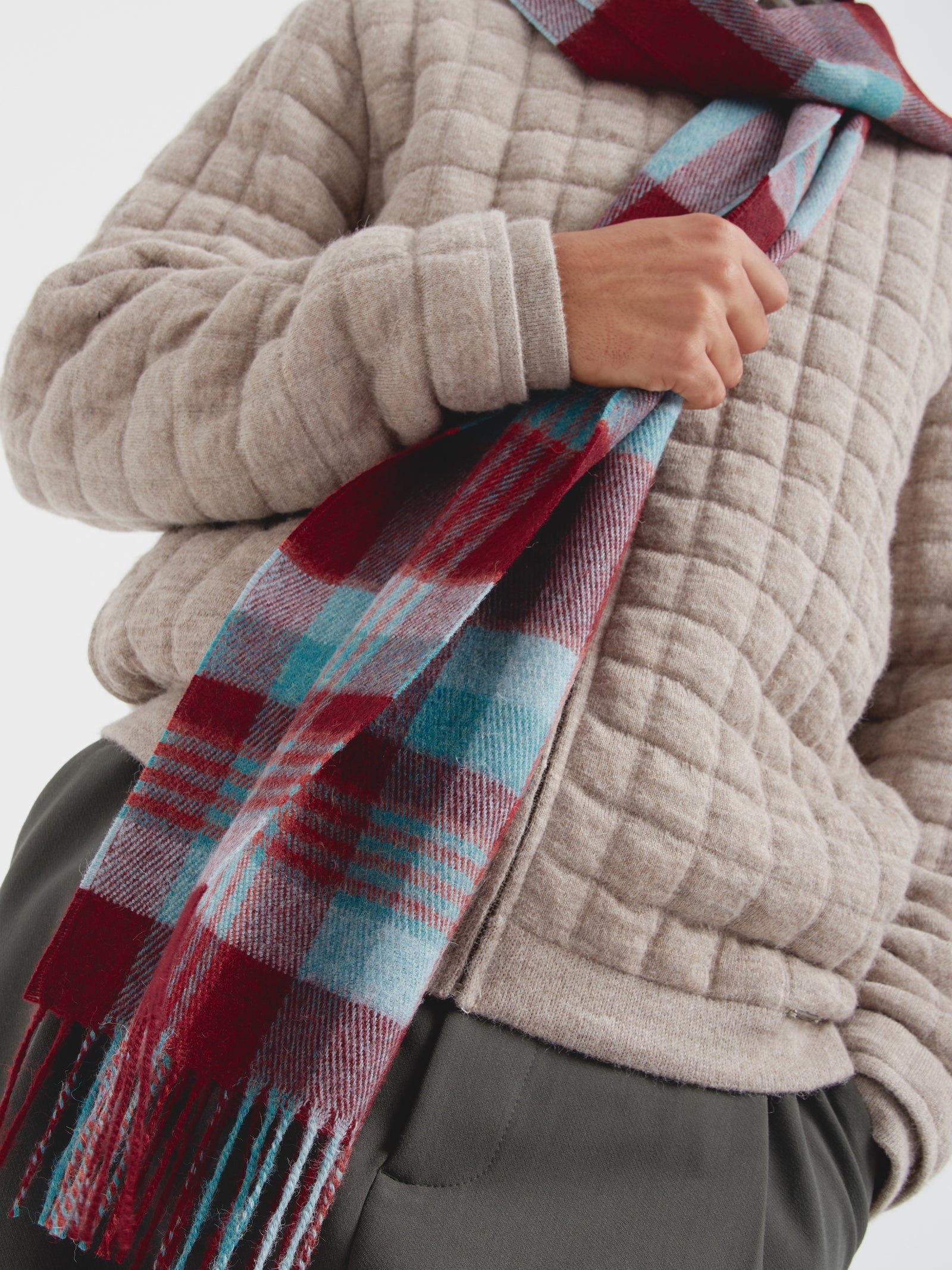 Chalina Check De Baby Alpaca Color Rojo