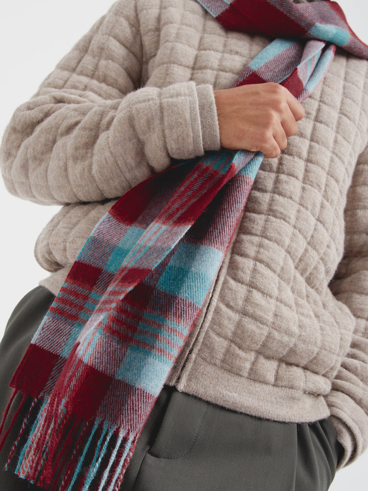 Chalina Check De Baby Alpaca Color Rojo