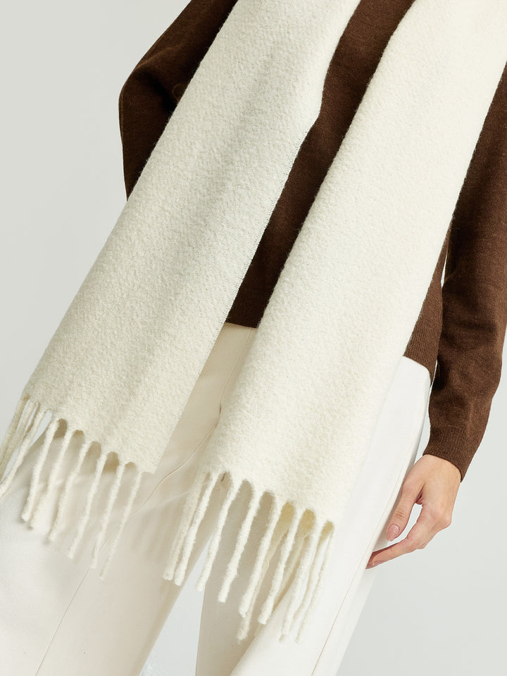 Yamileth Scarf Made of Baby Alpaca &amp; Ecru Wool