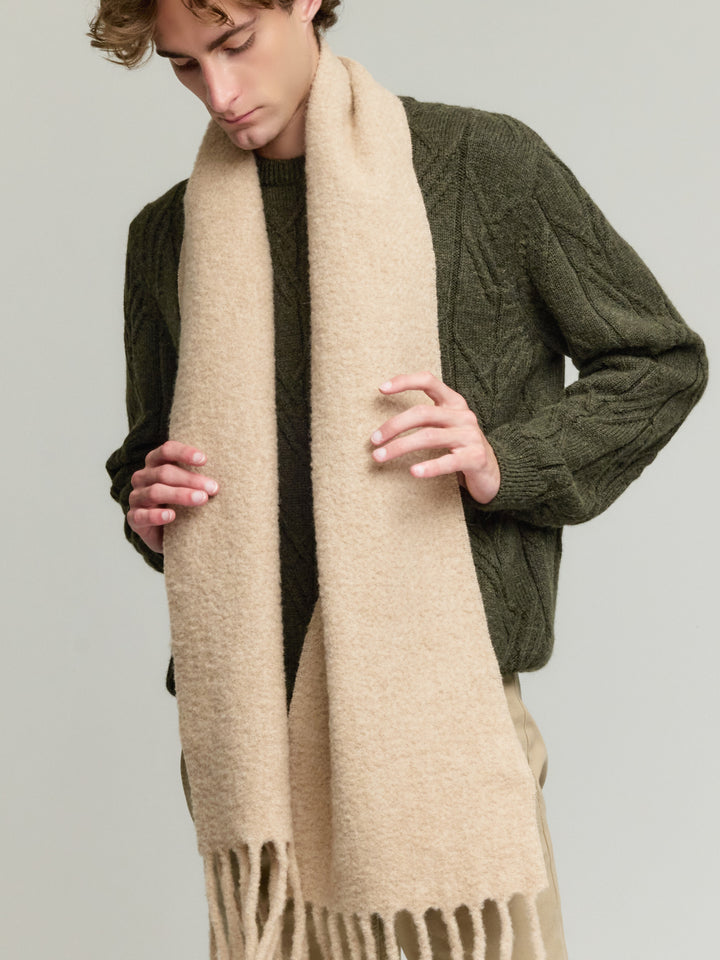 Yamileth Scarf Made of Baby Alpaca &amp; Wool in Beige