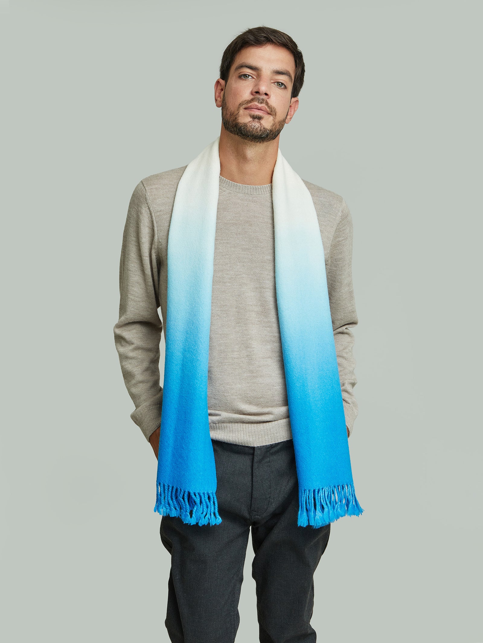 Yemi Baby Alpaca Scarf in Turquoise Color