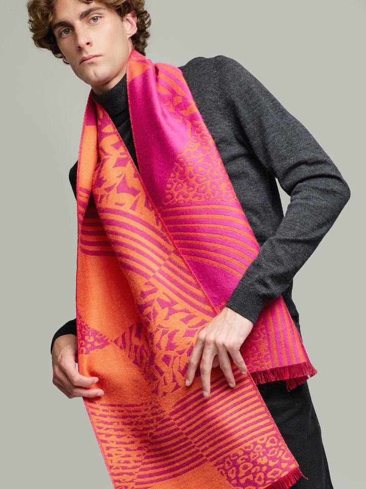 Yogi Scarf Made of Baby Alpaca in Fuchsia Color