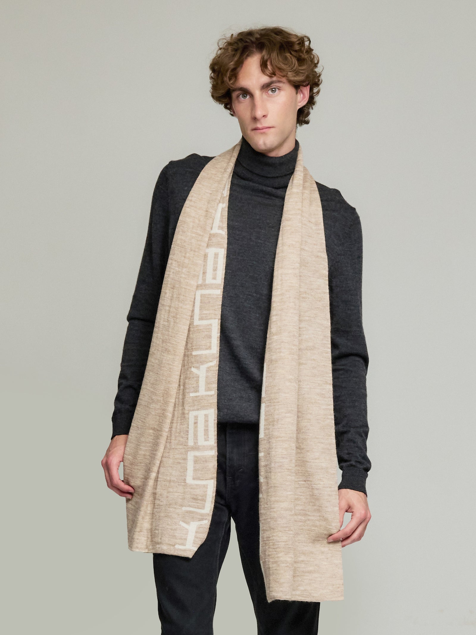 Yunga Scarf Made of Baby Alpaca in Beige