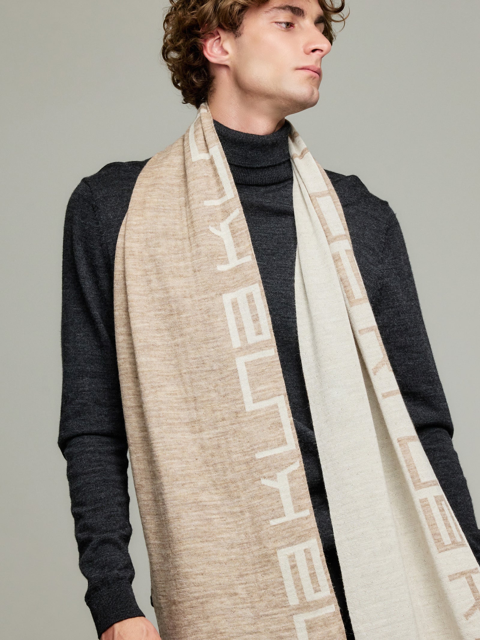 Yunga Scarf Made of Baby Alpaca in Beige