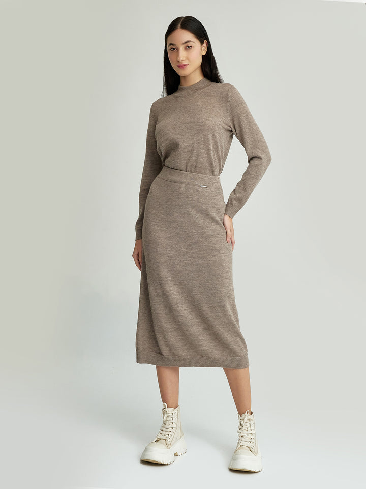 Falda Yngrid De Baby Alpaca Color Beige