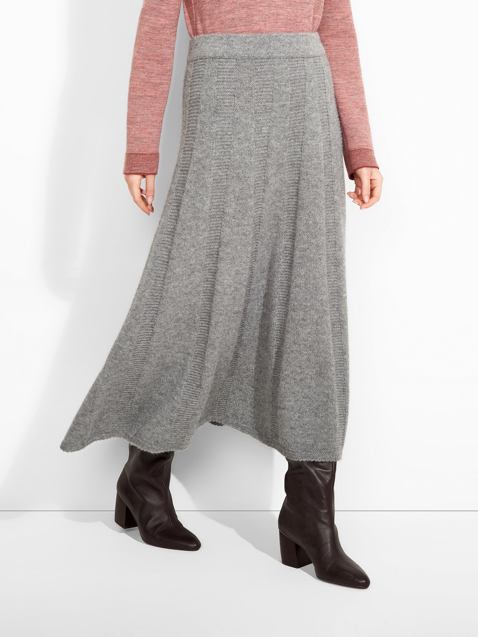 Falda Zibilla De Baby Alpaca Color Gris
