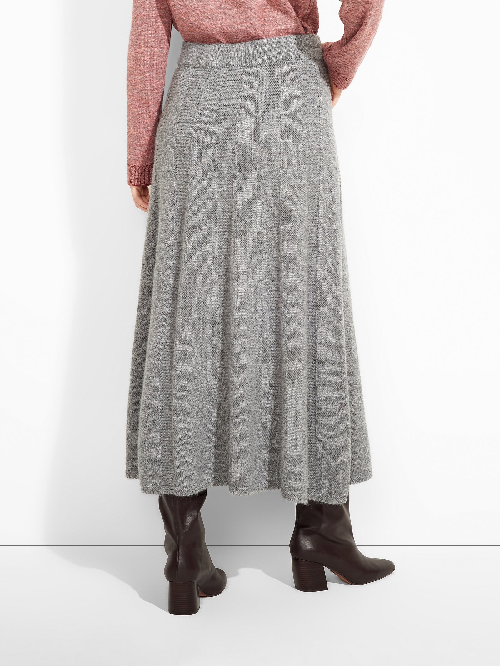 Falda Zibilla De Baby Alpaca Color Gris