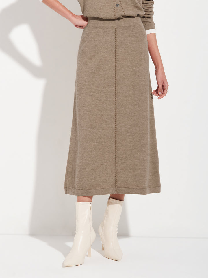 Brenda Skirt in Brown Baby Alpaca