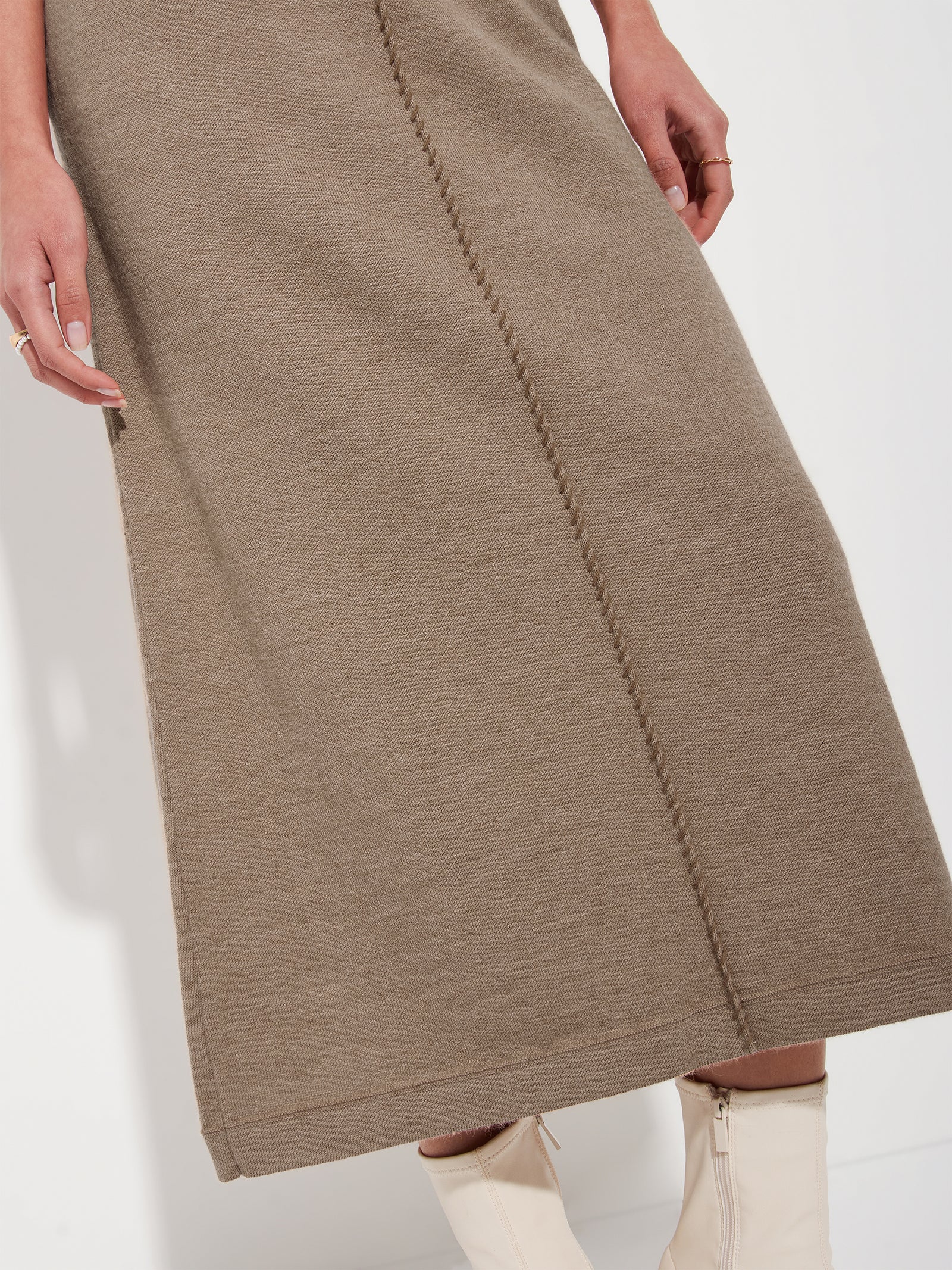 Falda Brenda Skirt De Baby Alpaca Color Marrón