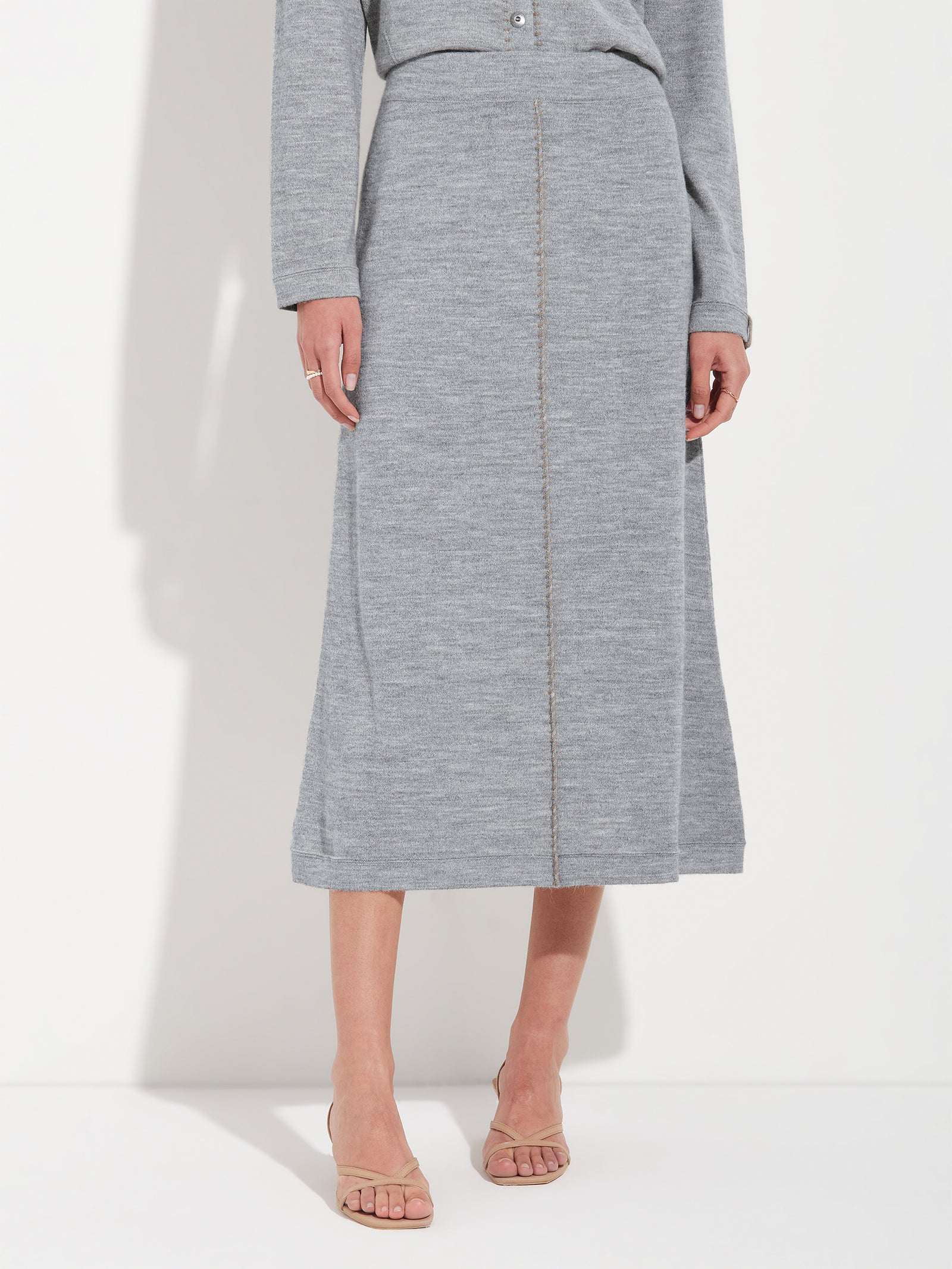 Falda Brenda Skirt De Baby Alpaca Color Gris