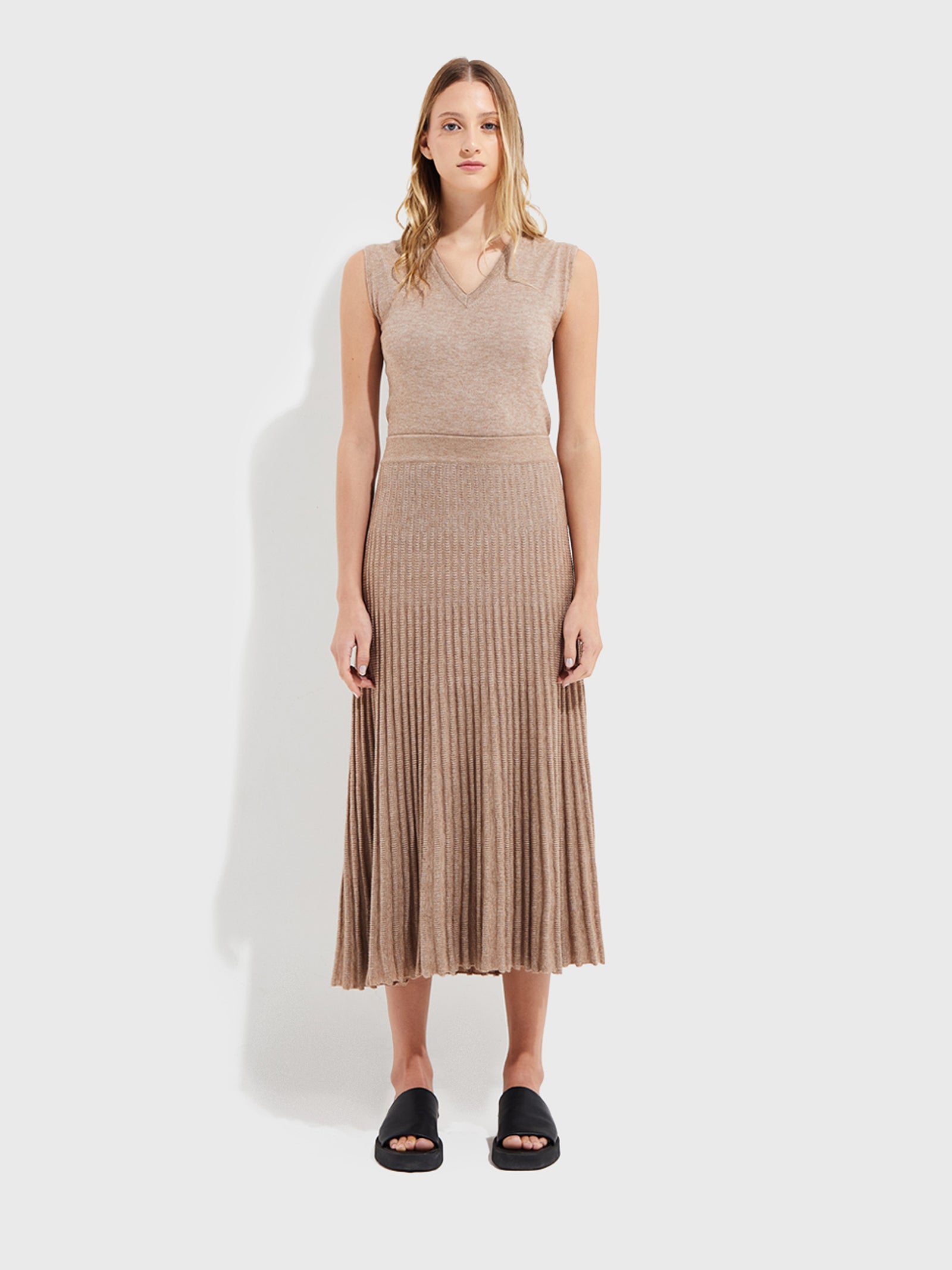 Falda Yucatan De Algodón Color Beige