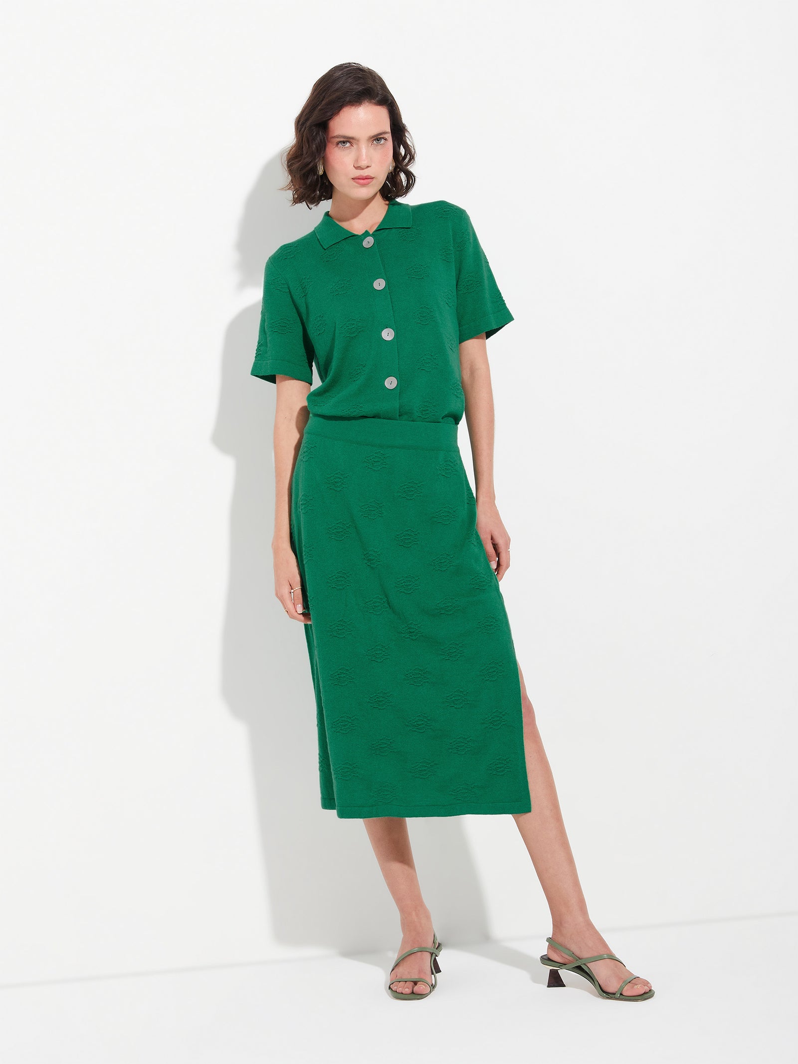 Falda Zabeth Skirt De Algodón Color Verde