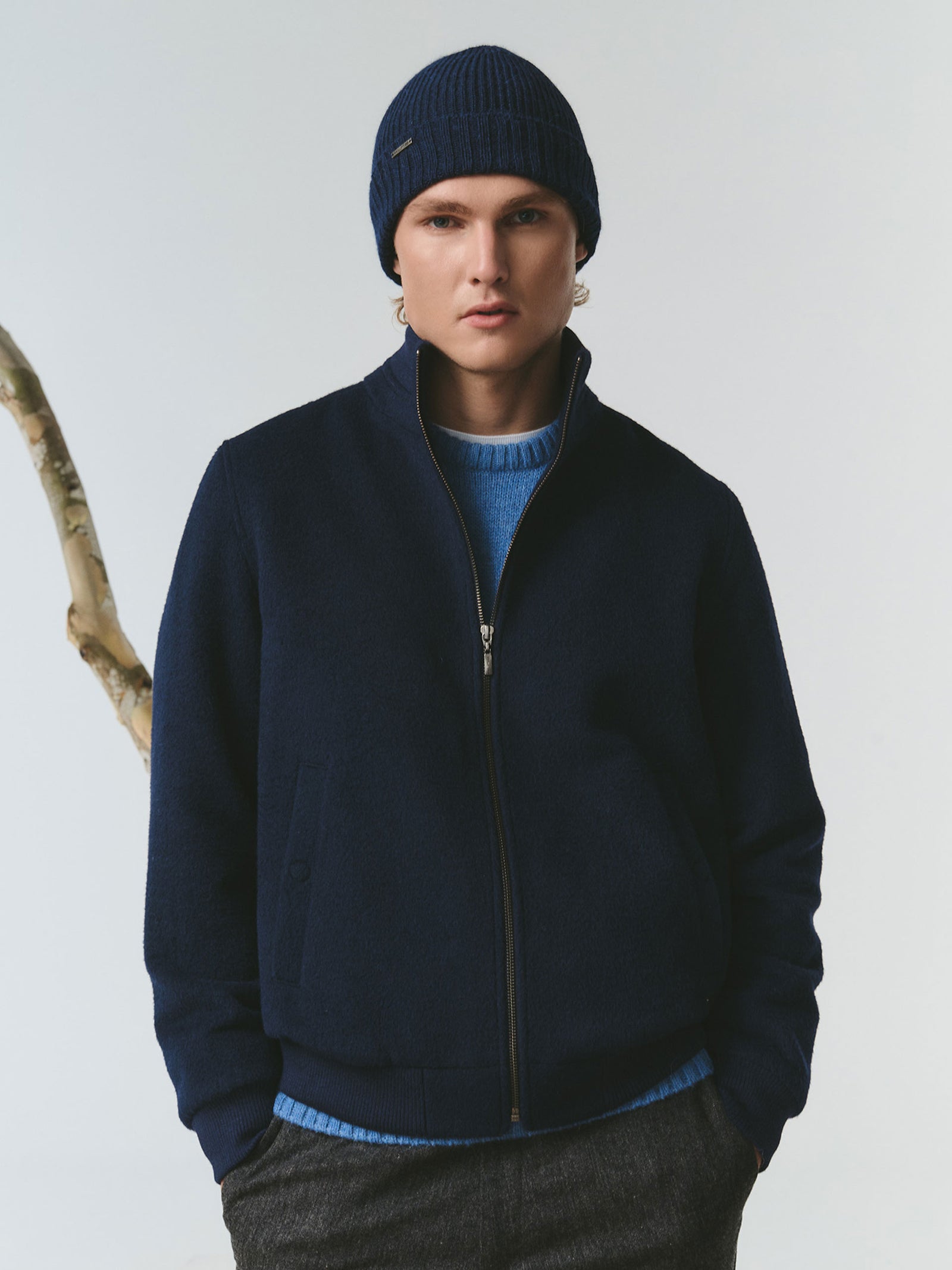 Alois Baby Alpaca Jacket in Blue