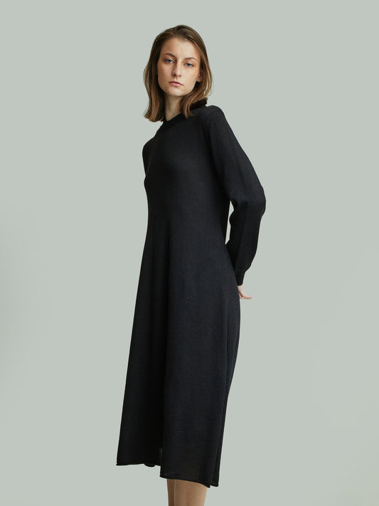 Vestido Brianna De Baby Alpaca Color Negro