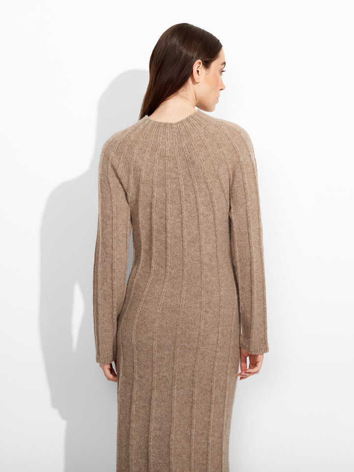 Vestido Zephir De Baby Alpaca Color Marrón