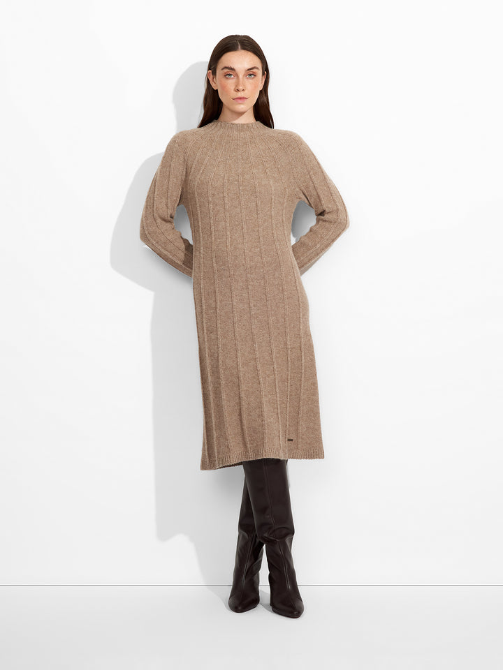 Vestido Zephir De Baby Alpaca Color Marrón