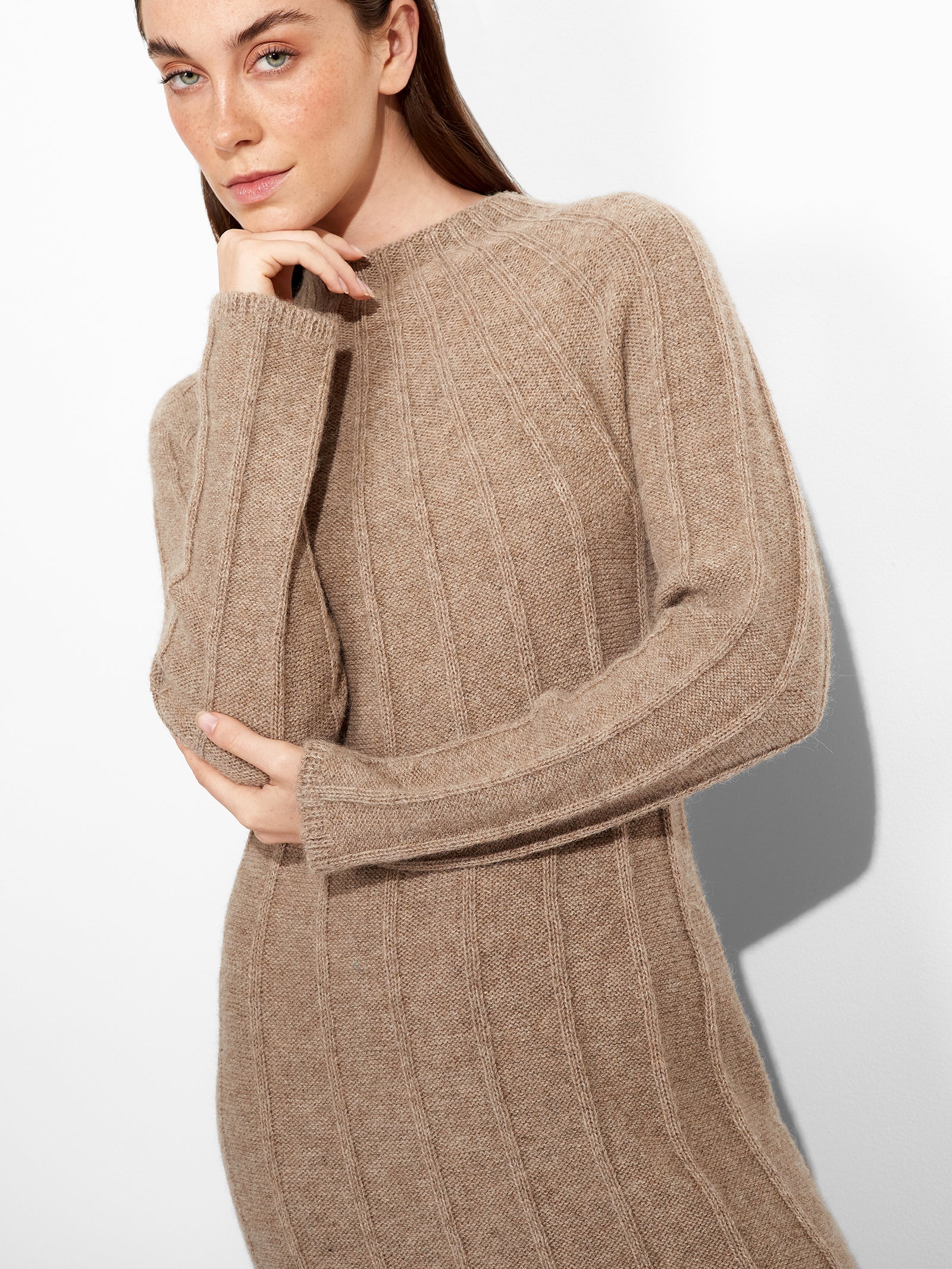 Vestido Zephir De Baby Alpaca Color Marrón