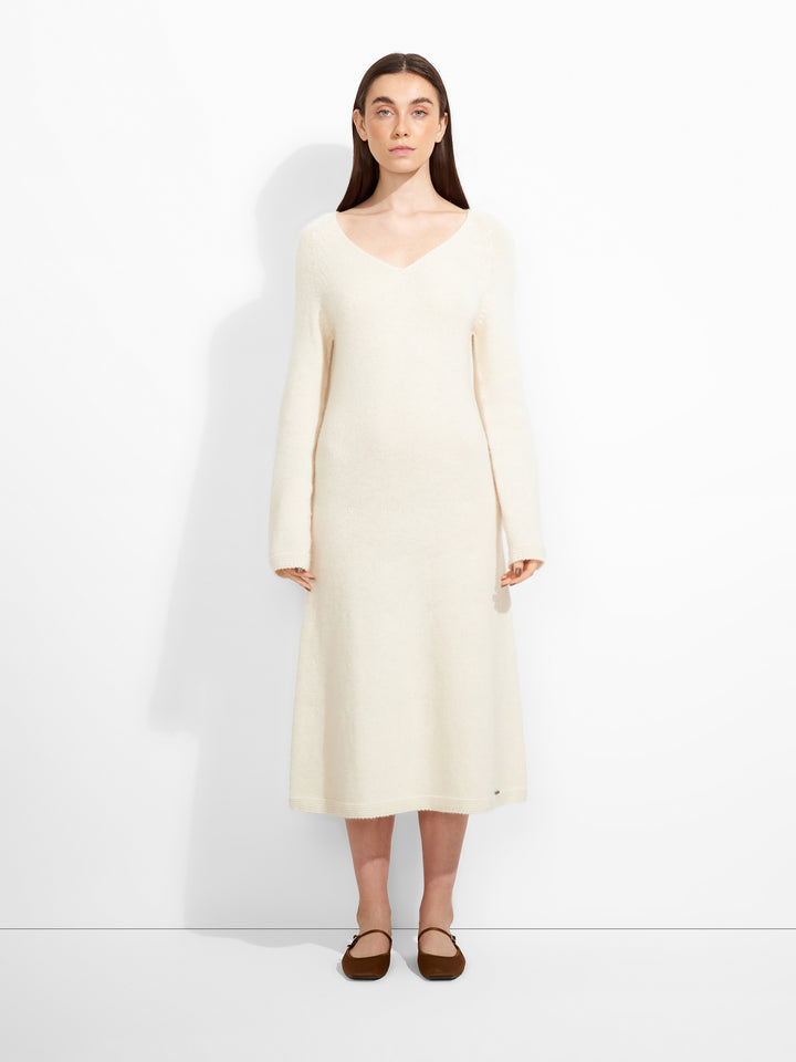 Vestido Zafina De Baby Alpaca Color Ecru